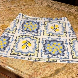 LOFT White and Blue Skirt